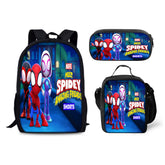 Meet Spidey and His Amazing Friends Schoolbag Backpack Lunch Bag Pencil Case 3pcs Set Gift for Kids Students